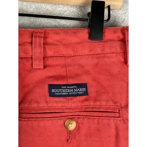 Southern Marsh Shorts Mens 30 Orange Red Chino Flat Front Preppy 8" Inseam